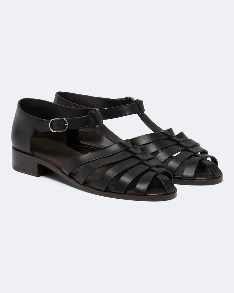 The Row Sandalen Phoebe aus Leder Schwarz