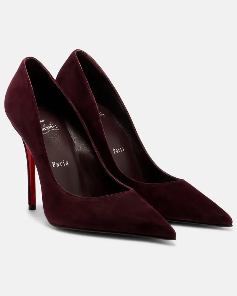 Christian Louboutin Pumps Miss Z 100 aus Veloursleder Burgund