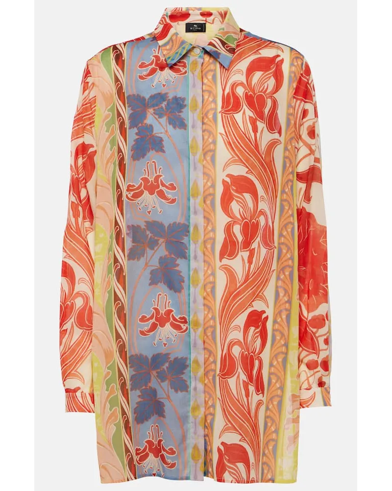 Etro Bedrucktes Hemd aus Baumwolle Multicolor
