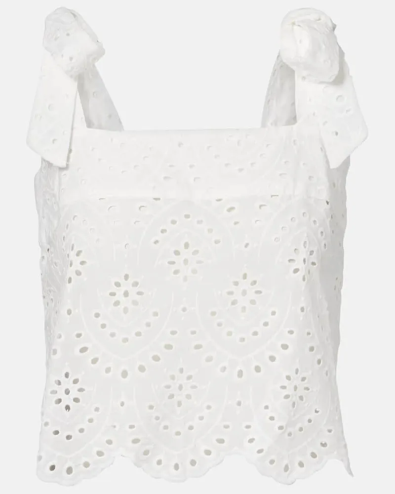 Poupette St Barth Top Noa aus Baumwolle Weiß