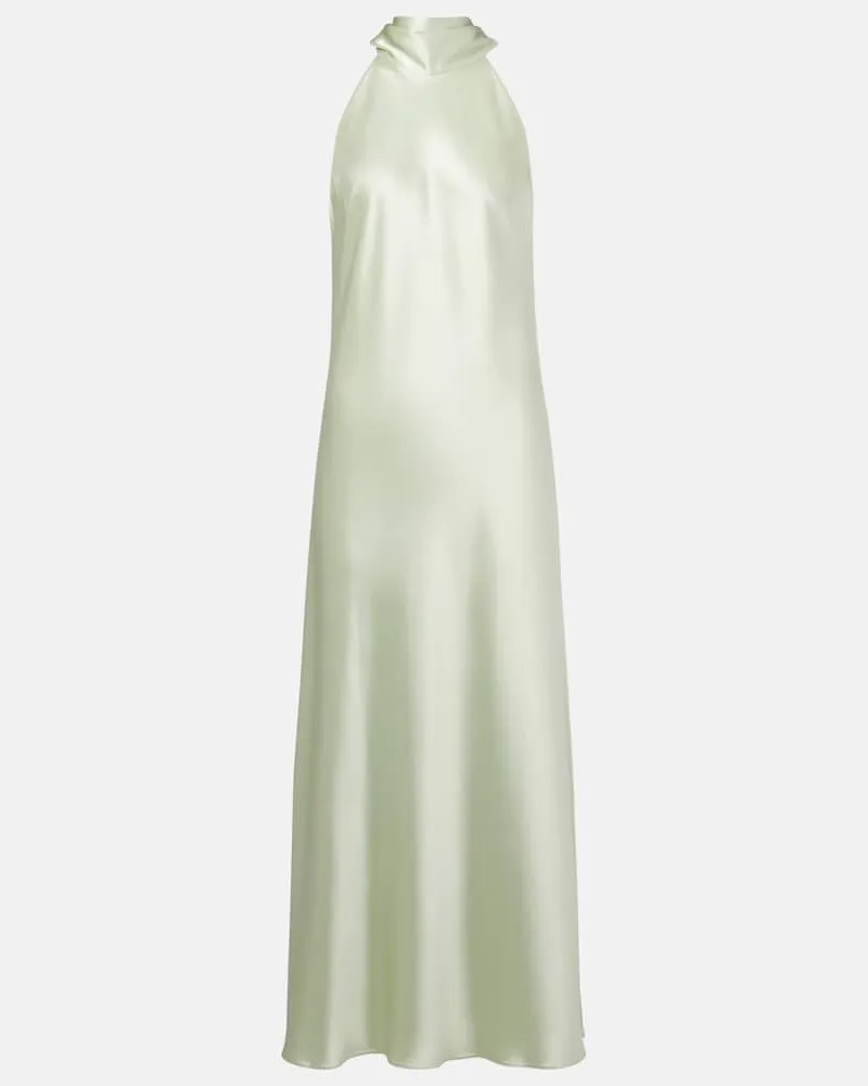 GALVAN Maxikleid Sienna aus Satin Grün