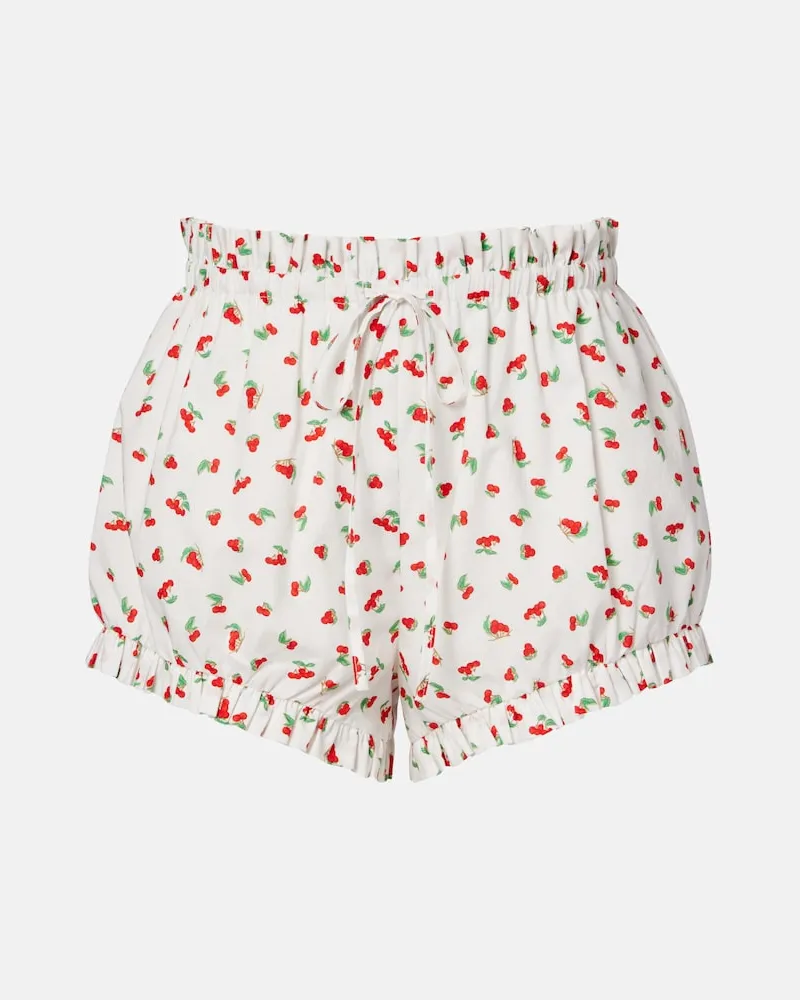 Posse Bedruckte Shorts Delia aus Baumwolle Weiß