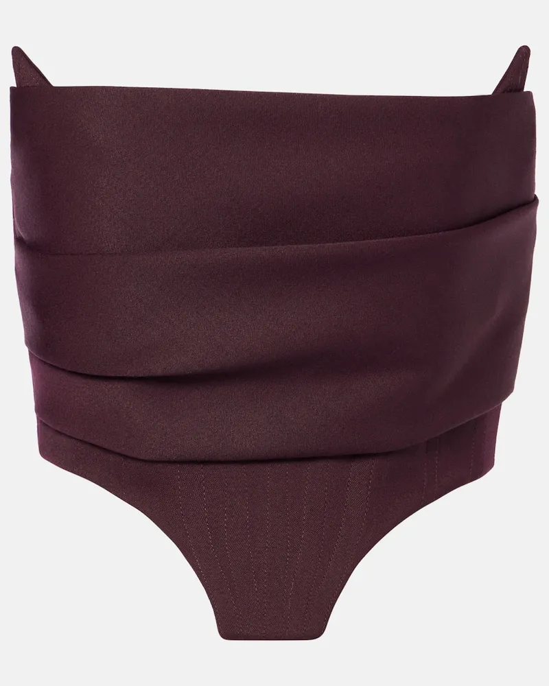 Alex Perry Bustier-Top Burgunderrot