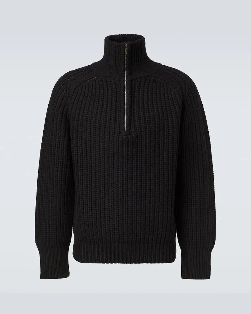 Studio Nicholson X Aaron Levine Pullover Bristol aus Schurwolle Schwarz