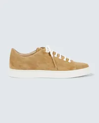 Manolo Blahnik Sneakers Semando aus Veloursleder Weiss