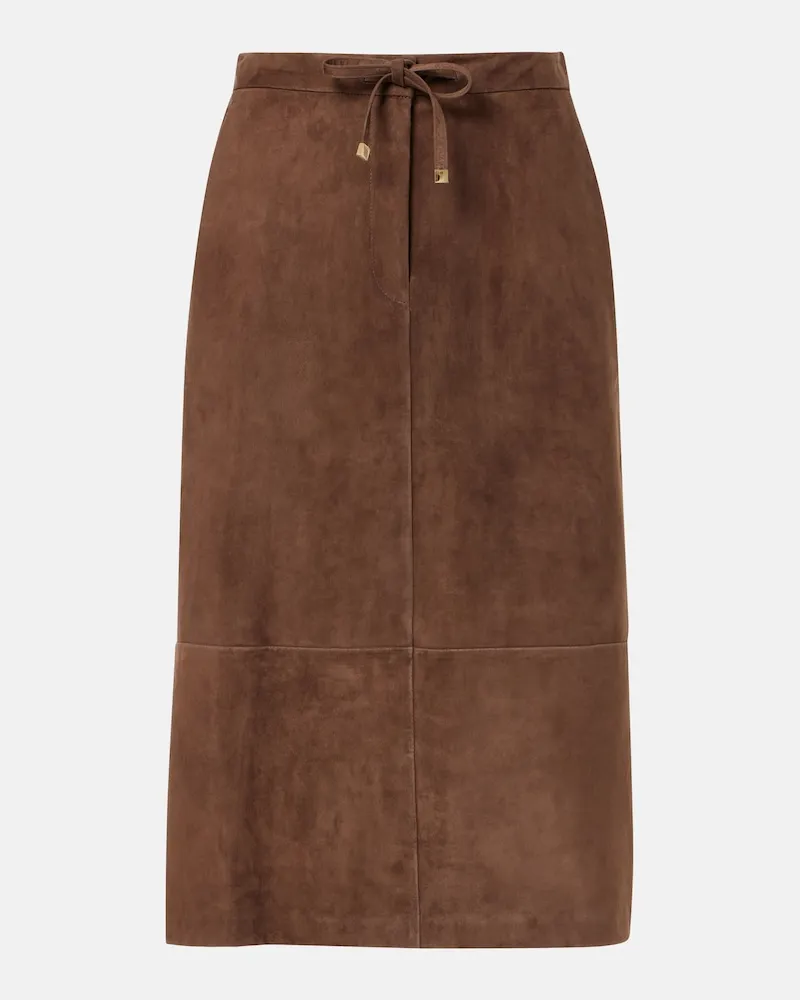 Max Mara Midirock aus Veloursleder Braun