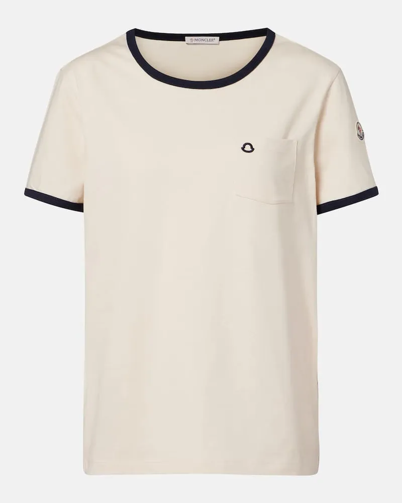 Moncler T-Shirt aus Baumwoll-Jersey Blau