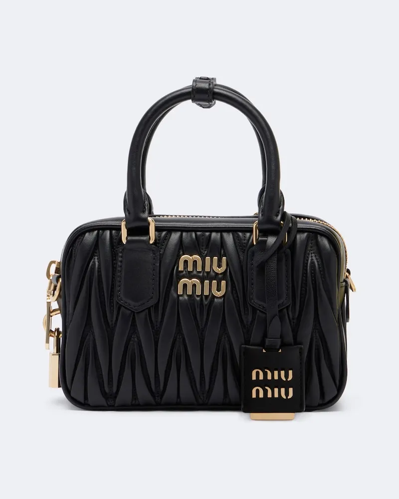 Miu Miu Henkeltasche Arcadie aus Leder Schwarz