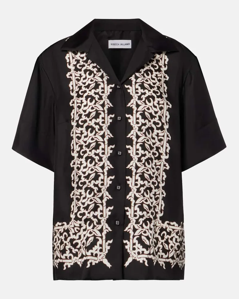 Rebecca Vallance Hemd Sundia aus Seide Schwarz