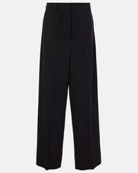 Stella McCartney Weite Hose aus Wolle Schwarz