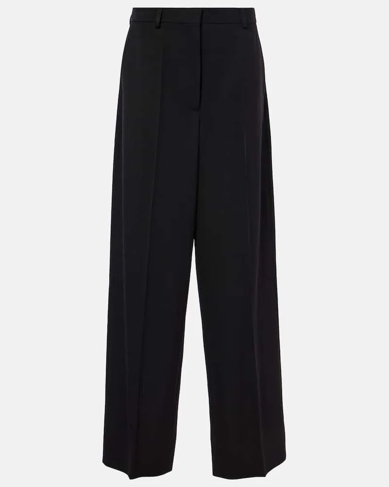 Stella McCartney Weite Hose aus Wolle Schwarz