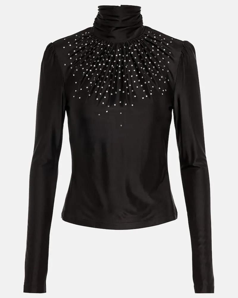 Paco Rabanne Verziertes Rollkragentop Schwarz