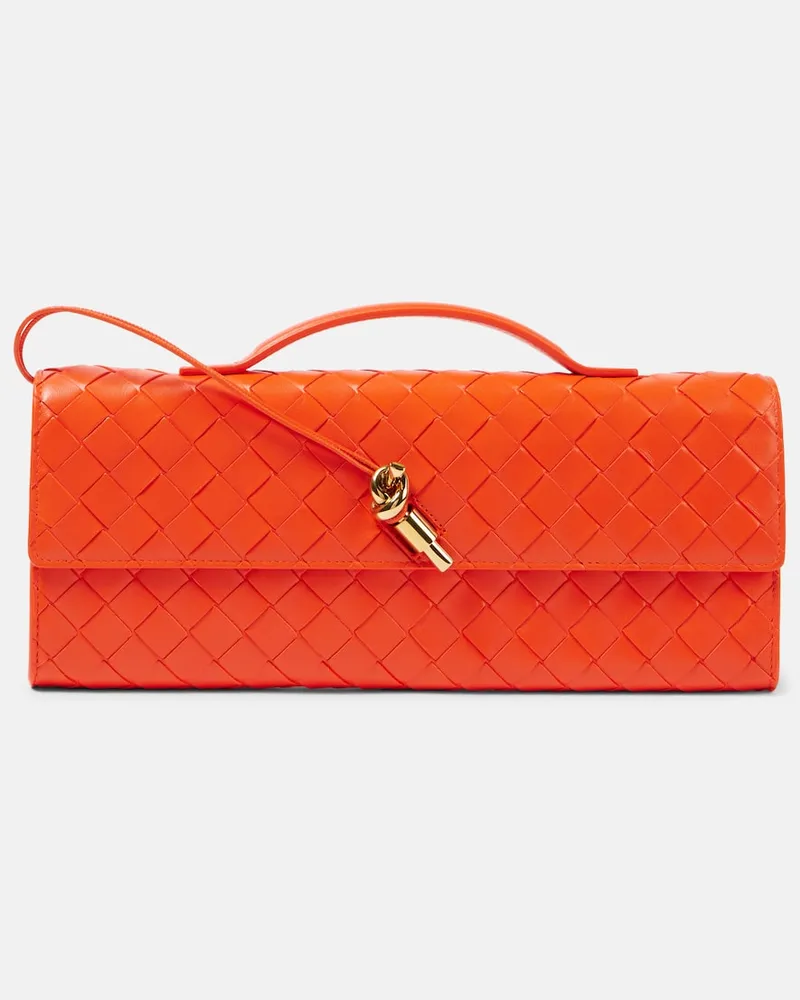 Bottega Veneta Clutch Andiamo aus Leder Orange