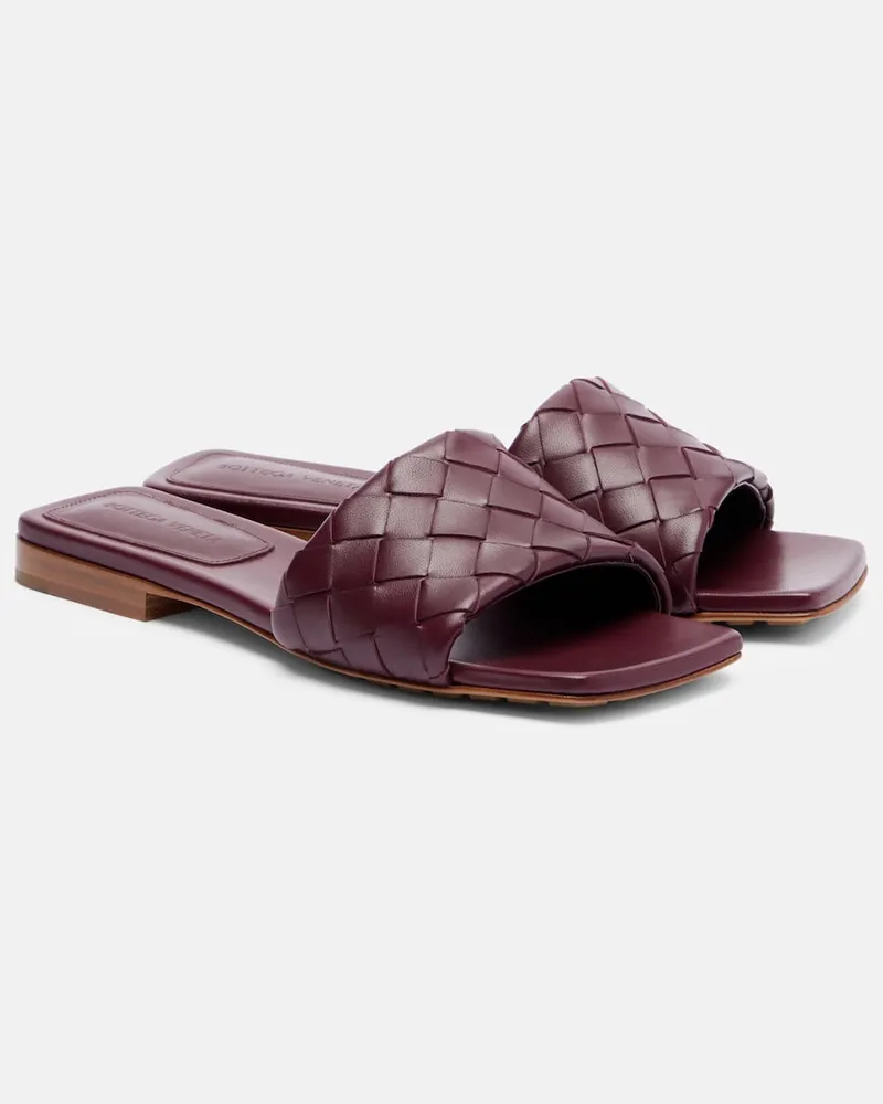 Bottega Veneta Pantoletten Parco aus Leder Burgunderrot