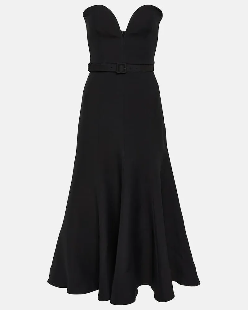 Roland Mouret Midikleid aus Wolle und Seide Schwarz