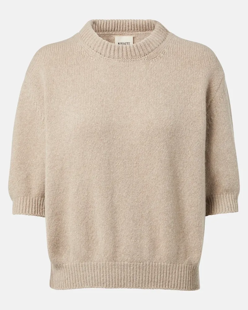 KHAITE Top Davin aus Kaschmir Beige