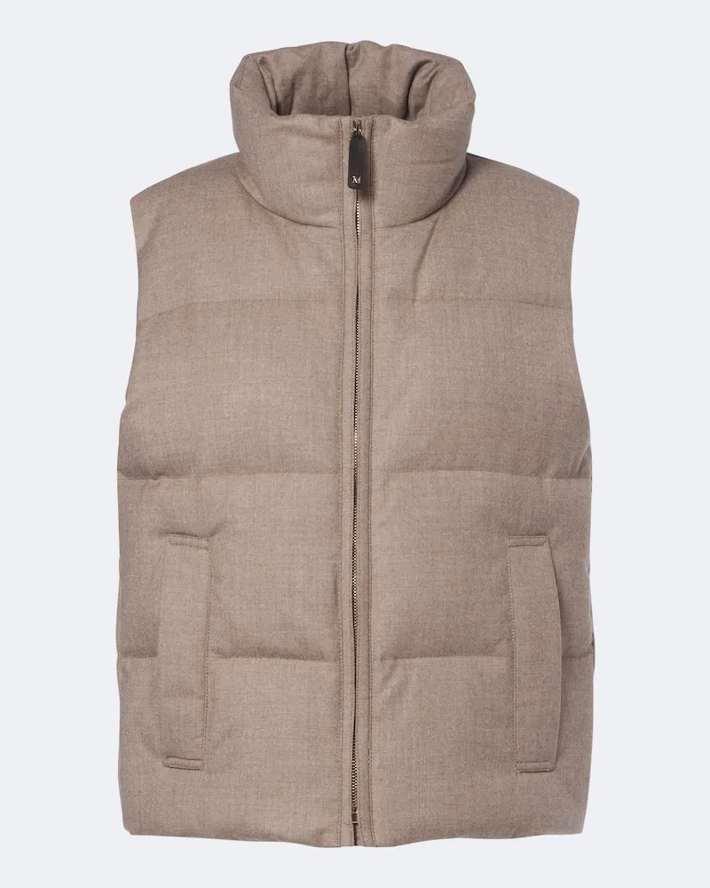 Max Mara Wattierte Weste aus einem Kaschmirgemisch Beige