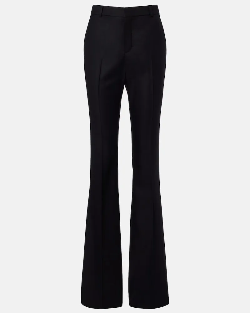 Saint Laurent Schlaghose aus Kaschmir Schwarz