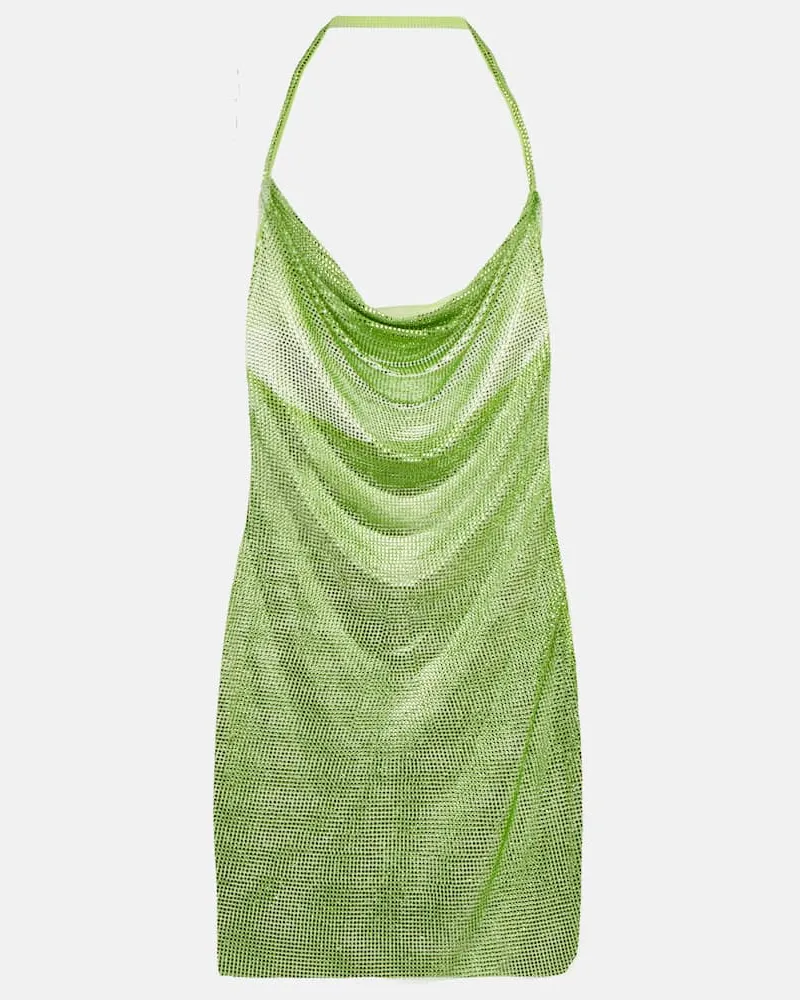Giuseppe di Morabito Verziertes Minikleid aus Mesh Grün
