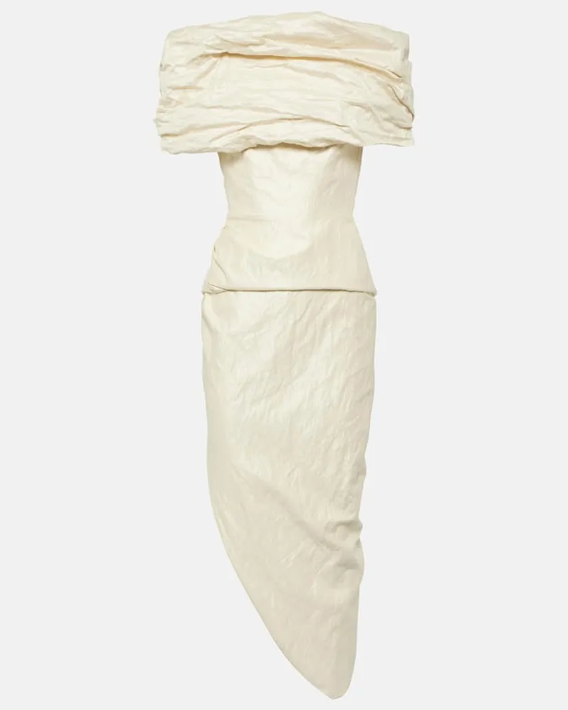 Maticevski Midikleid Amber aus einem Baumwollgemisch Weiß