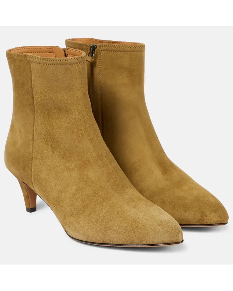 Isabel Marant Ankle Boots Deone aus Veloursleder Beige