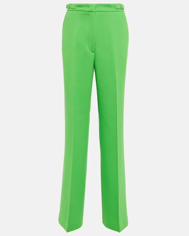 Gabriela Hearst High-Rise-Hose Vesta aus Schurwolle Grün