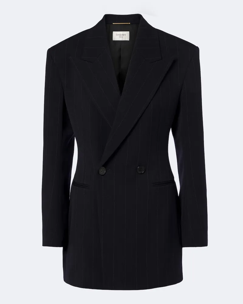 Saint Laurent Blazer aus Wolle Blau