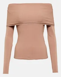 Alaïa Alaia Off-Shoulder-Top aus Jersey Nude