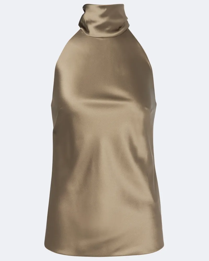 Ralph Lauren Top Chiltons aus Satin Grün