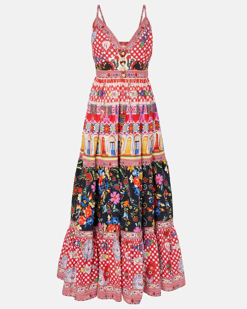Camilla Bedrucktes Maxikleid aus Baumwolle Multicolor