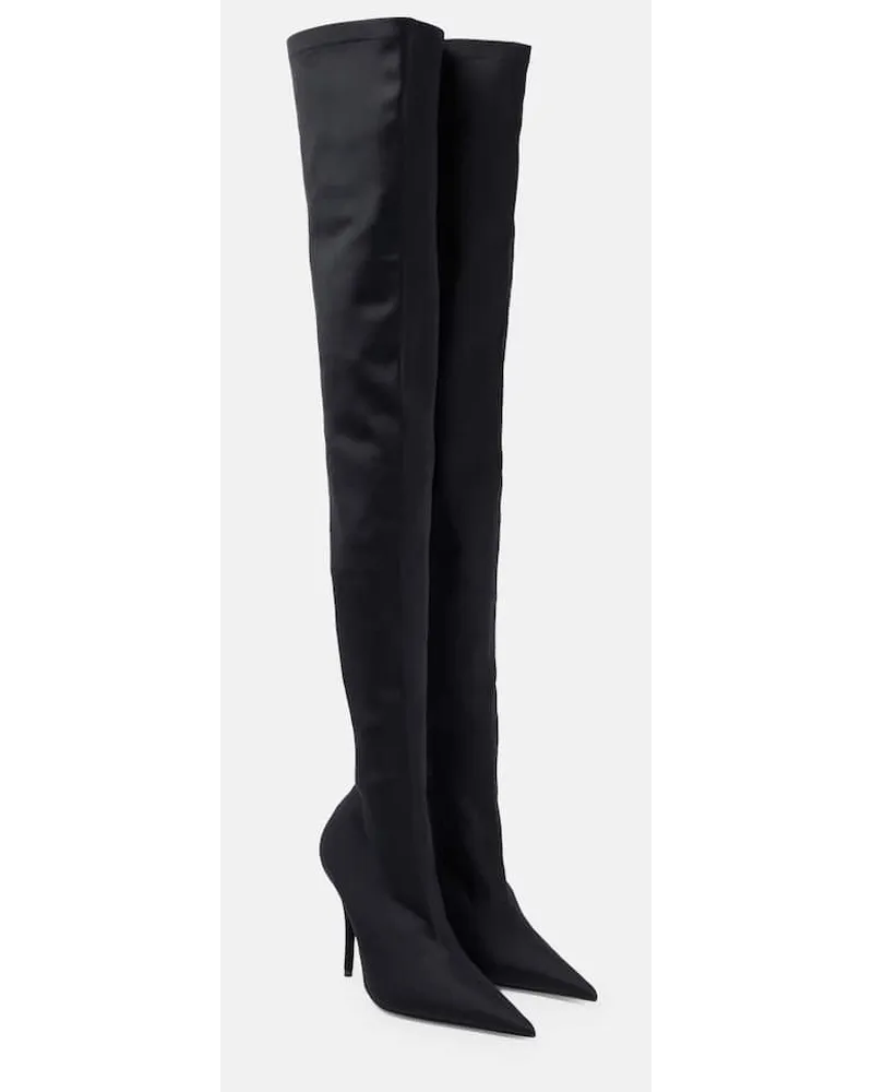 Balenciaga Overknee-Stiefel Knife aus Jersey Schwarz