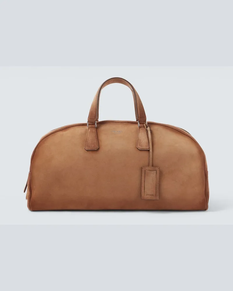 Prada Weekender aus Veloursleder Braun