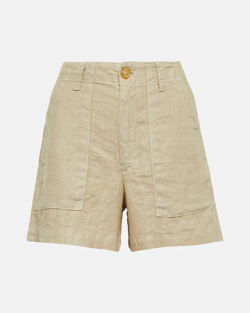 Velvet Shorts Fallon aus Leinen Beige