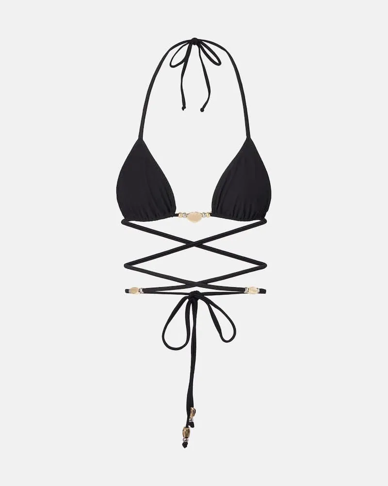 SAME Verziertes Bikini-Oberteil Schwarz