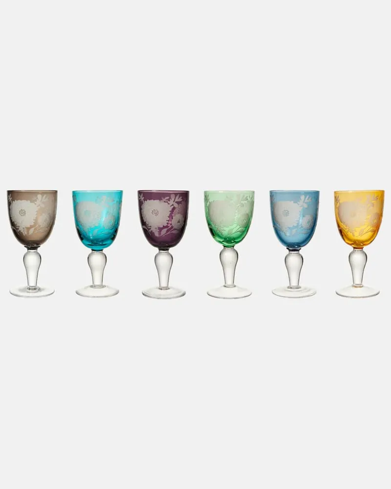 POLSPOTTEN Set Peony aus sechs Weingläsern Multicolor