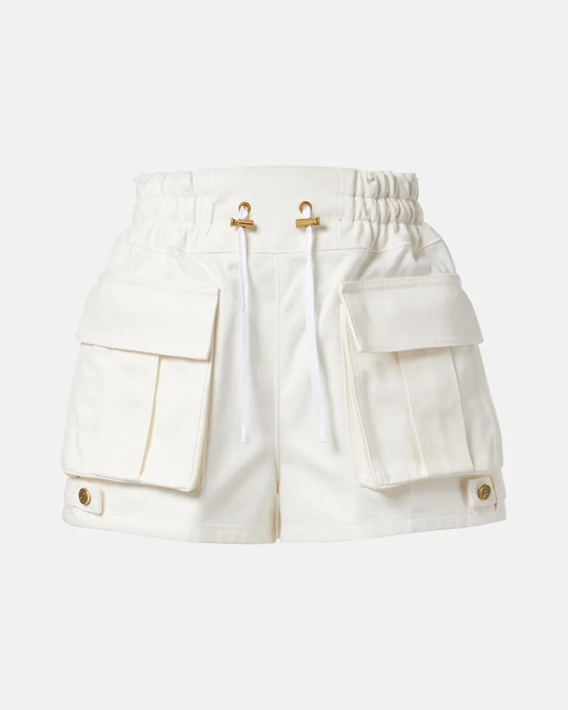 Balmain Cargo-Shorts aus Denim Weiß