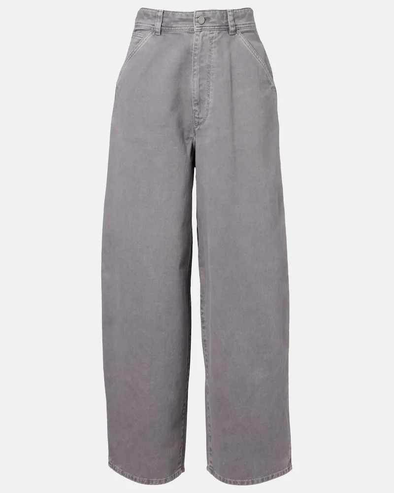 Christophe Lemaire High-Rise Wide-Leg Jeans Grau