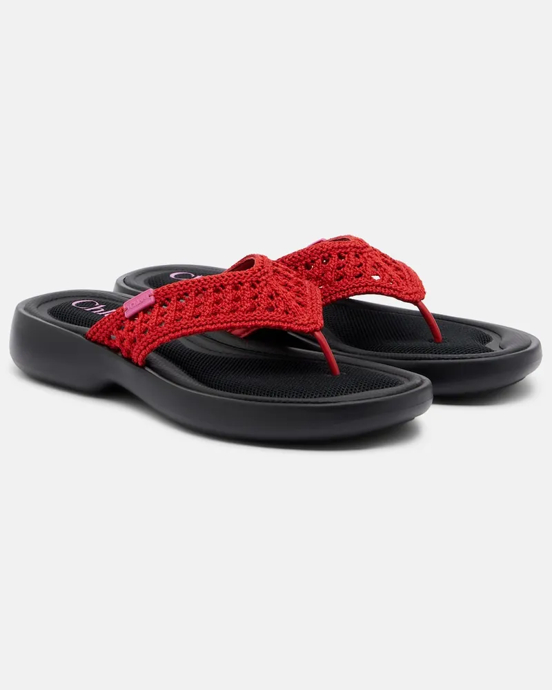 Chloé Chloé Sandalen Poolette aus Häkelstrick Rot