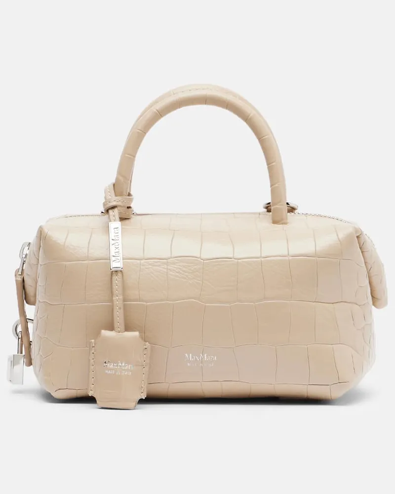 Max Mara Tote Bag Boston aus Leder Beige