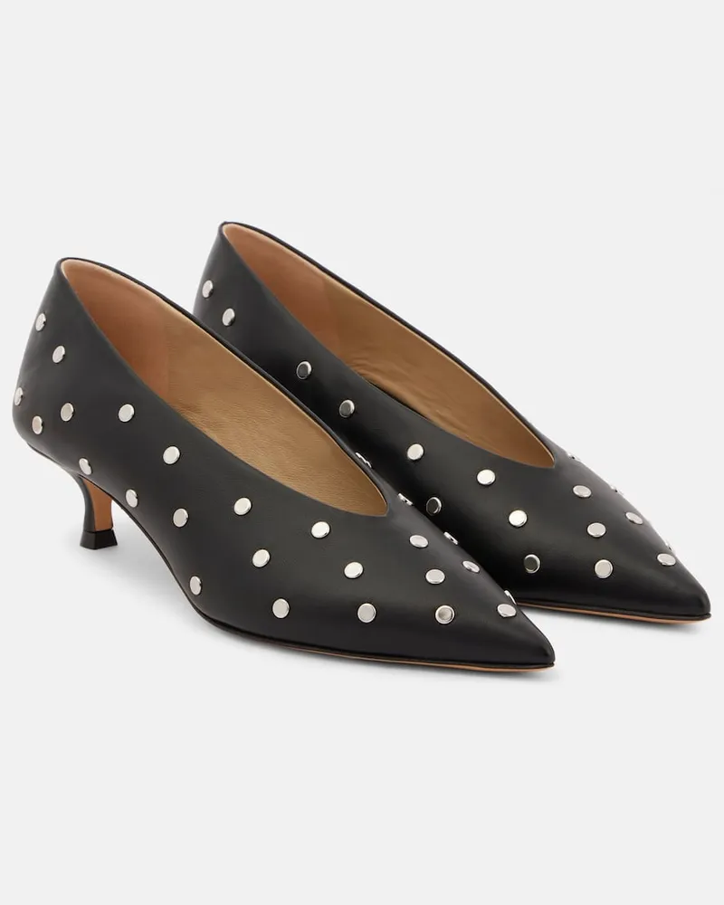 Le Monde Béryl Le Monde Béryl Verzierte Pumps aus Leder Schwarz