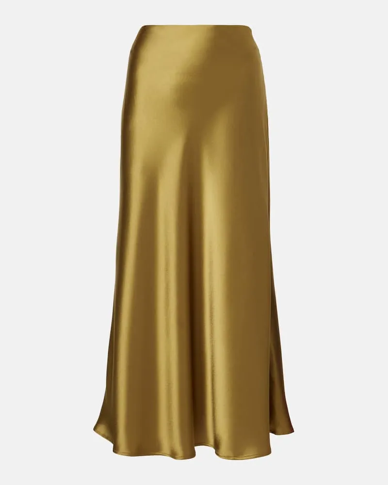 GALVAN Maxirock Valletta aus Satin Grã¼n
