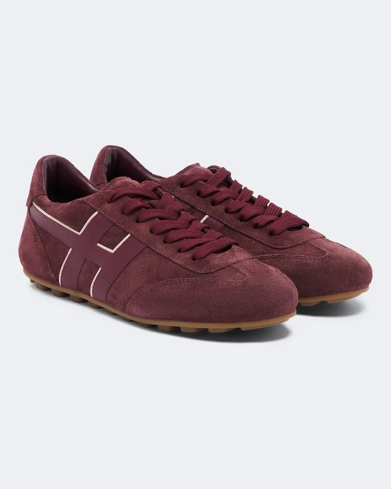 Hogan Sneakers Hogan Olympia aus Veloursleder Burgunderrot
