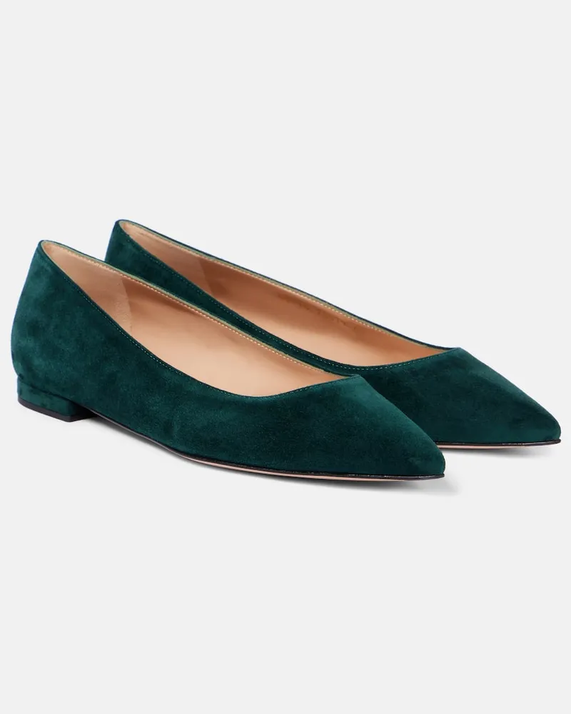 Gianvito Rossi Ballerinas Gianvito aus Veloursleder Grün