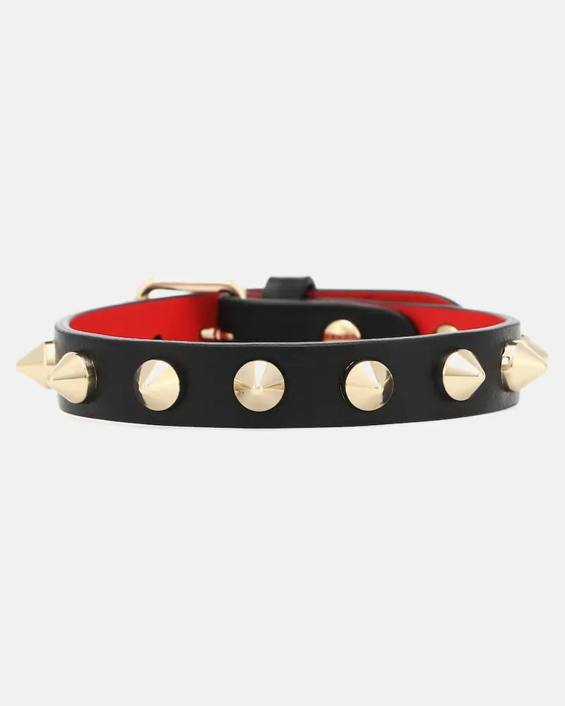 Christian Louboutin Armband Loubilink aus Leder Schwarz