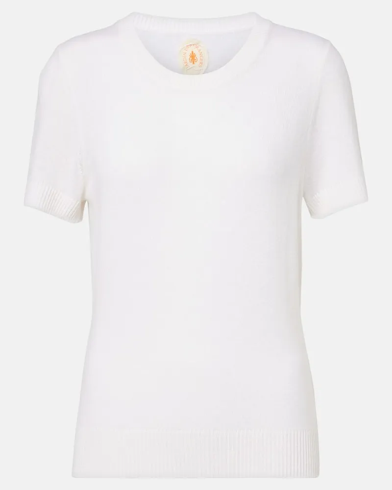 Jardin des Orangers T-Shirt aus Kaschmir Weiß