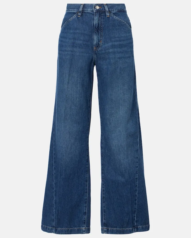 Frame Denim Wide-Leg Jeans Le Baggy Palazzo Blau