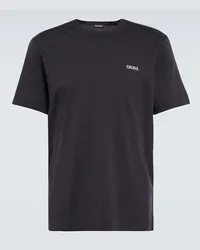 Ermenegildo Zegna T-Shirt aus Baumwolle Blau