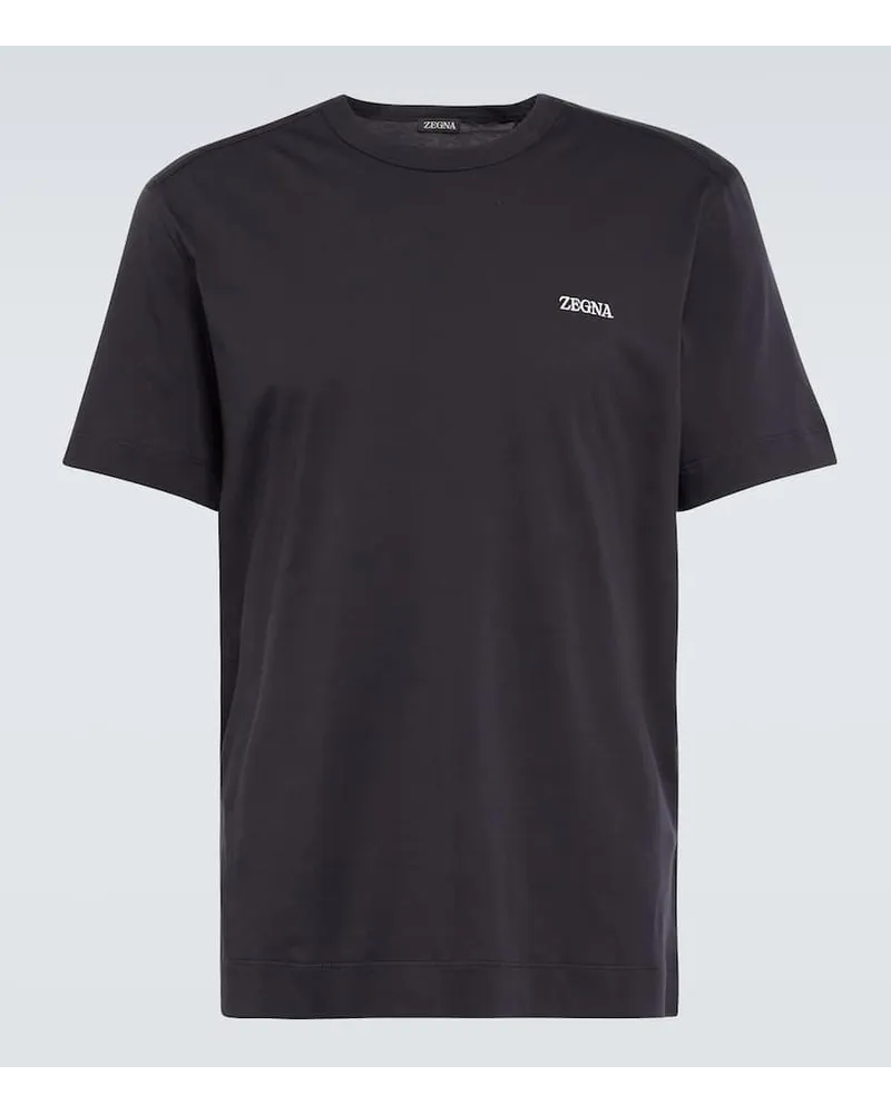 Ermenegildo Zegna T-Shirt aus Baumwolle Blau