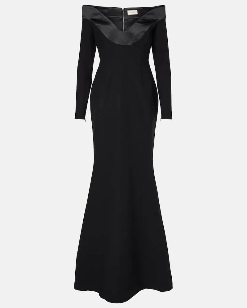 The New Arrivals Ilkyaz Ozel Off-Shoulder-Robe Orreda aus Crepe Schwarz