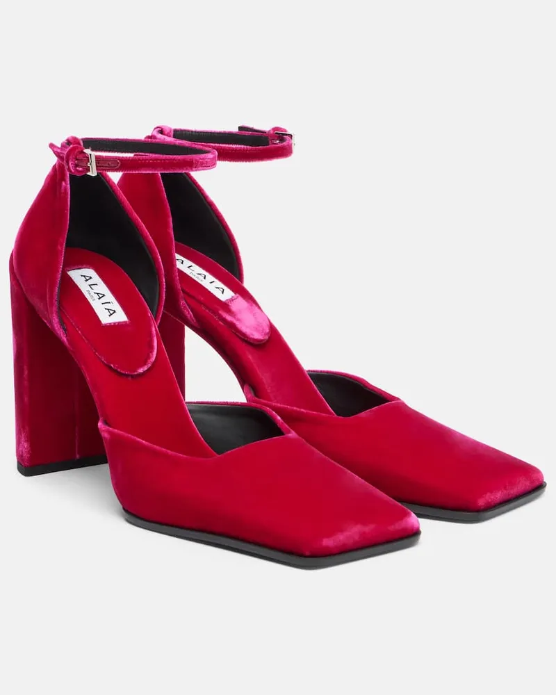 Alaïa Alaïa Pumps aus Samt Rosa